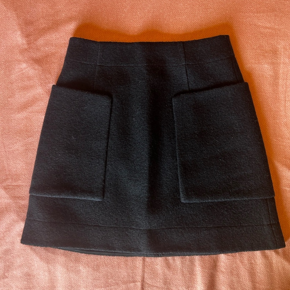 COS Navy Wool Skirt